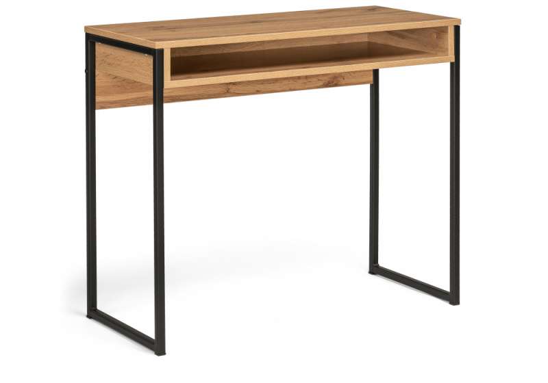 Компьютерный стол Лео Лофт 85х39х75 дуб вотан / матовый черный (39x75). 