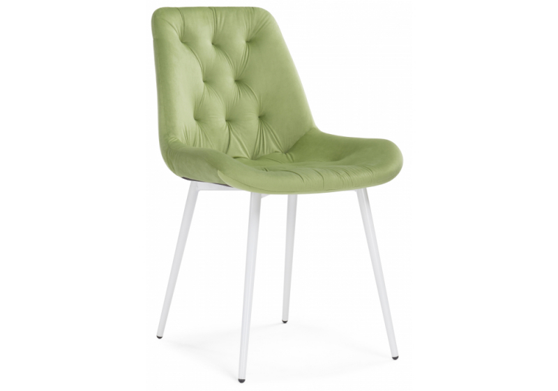 Стул на металлокаркасе Гояр confetti green / белый глянец (61x61x82). 