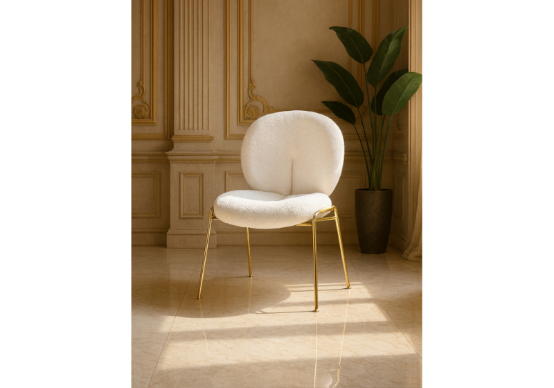 Стул на металлокаркасе Kalipso 1 white / gold (56x60x85)