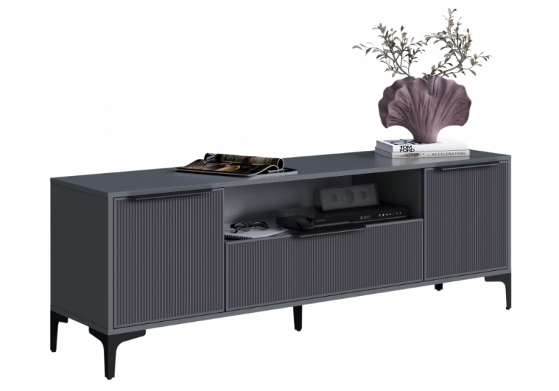 ТВ-тумба Иадама графит / графит софт (165x40,3x56,5). 