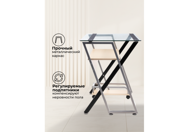 Офисная мебель Gunar silver gray / clear glass (60x75)
