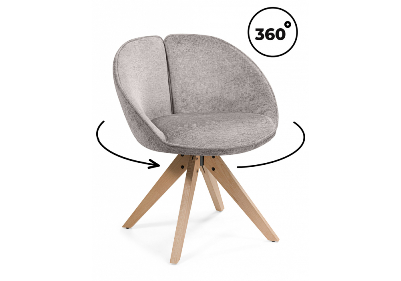 Стул деревянный Anabel светло-серый / бук (64x56x78). 