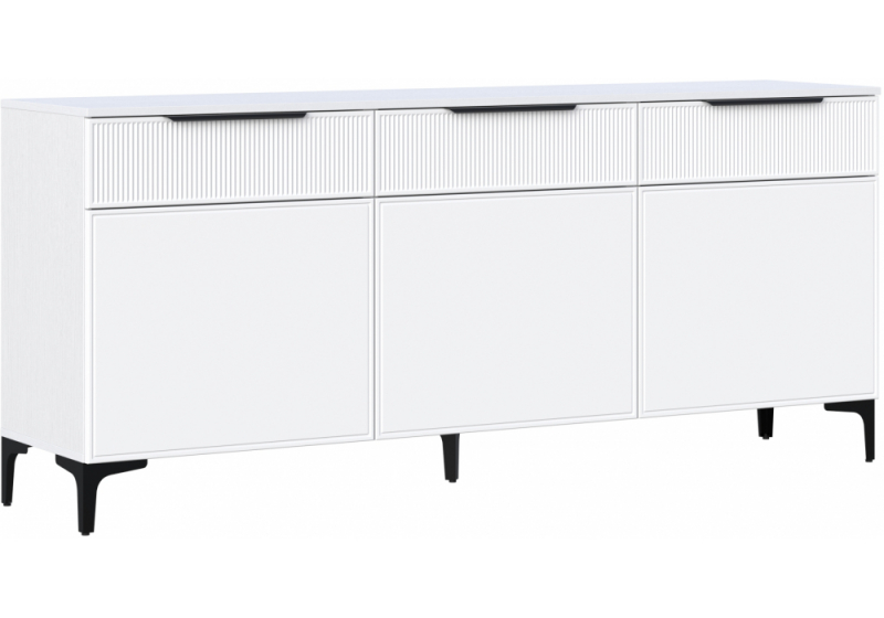 ТВ-тумба Иадама 3-ств. белый / белый софт (180,2x42x79). 
